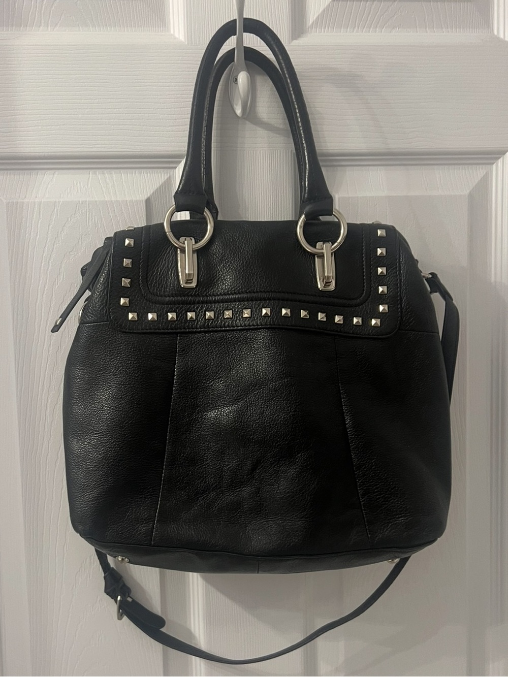 Studded bag Crossbody leather bag black